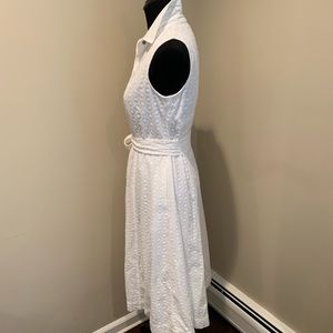 White cotton lined day dress